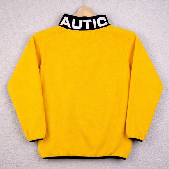 Nautica Pullover Youth Medium (12-14) 1/4 Zip 90's Fleece Collar Spell Out Y2K - Picture 2 of 7